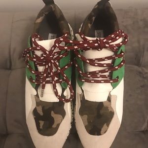 Steve Madden camo and animal print sneakers